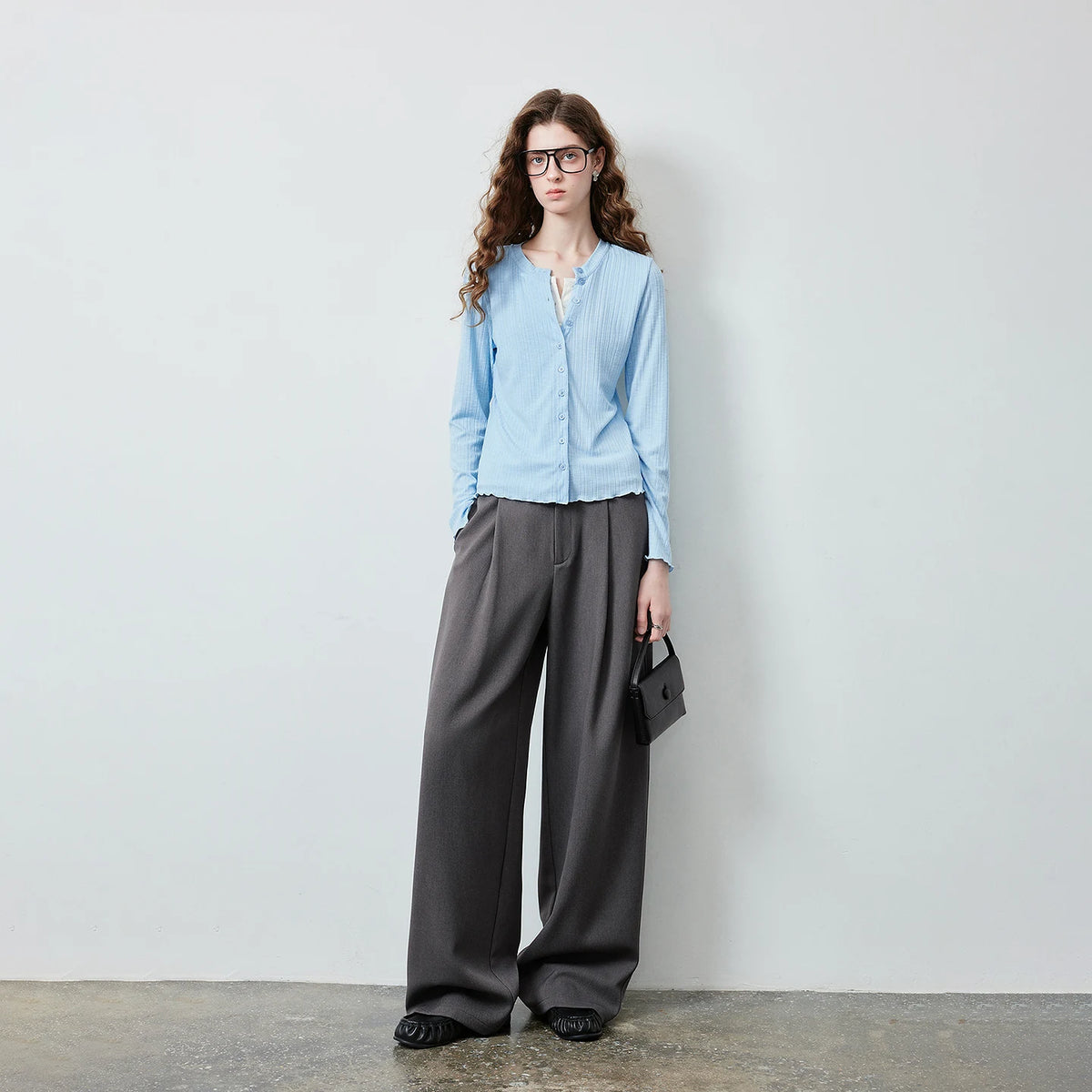 Pleated Wide-Leg Pants