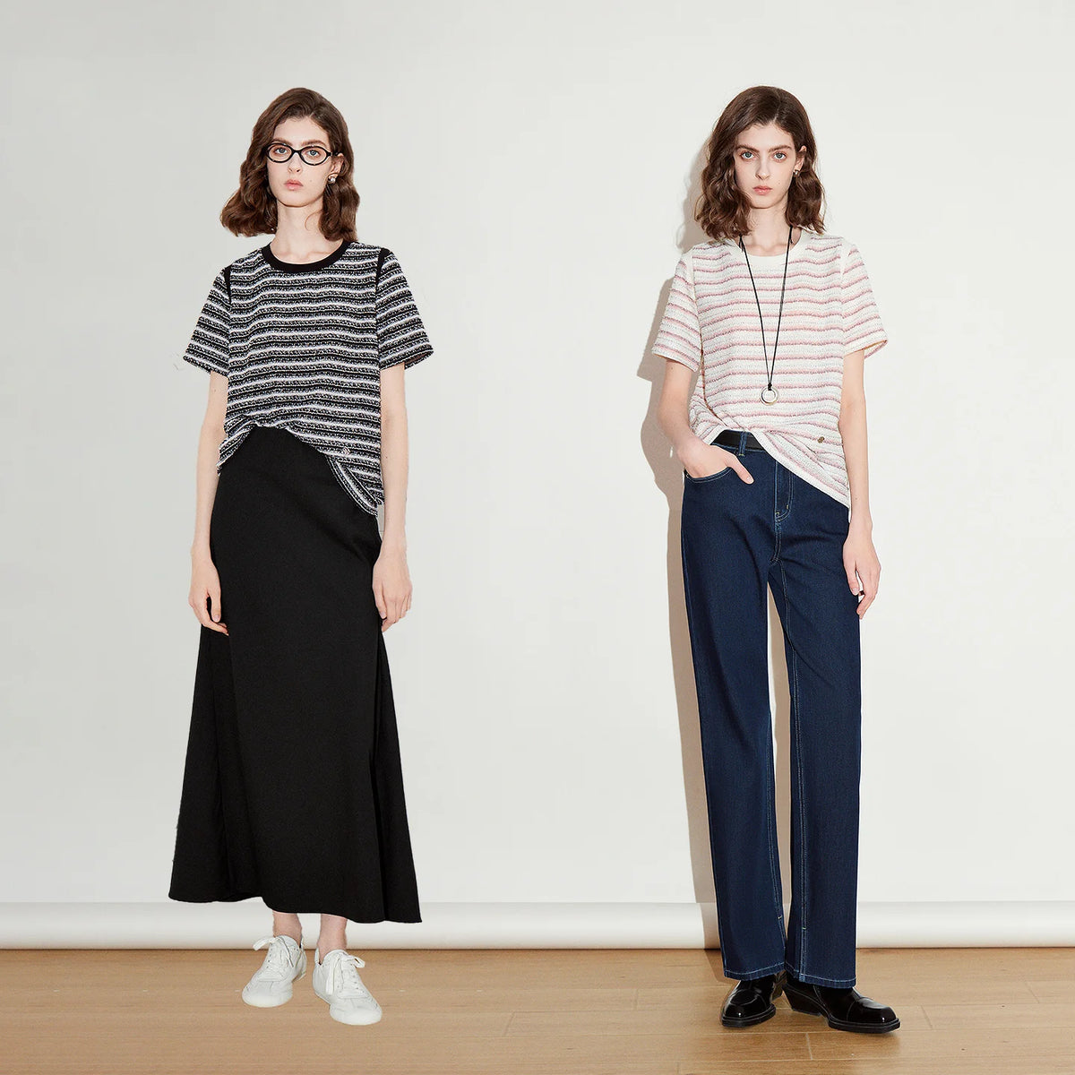Striped Short-Sleeve Knit Top