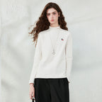 Dog-Detail Mock-Neck Long-Sleeve Tee