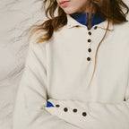 Contrast-Trim Long-Sleeve Knit Henley