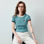 Contrast-Trim Fitted Tee