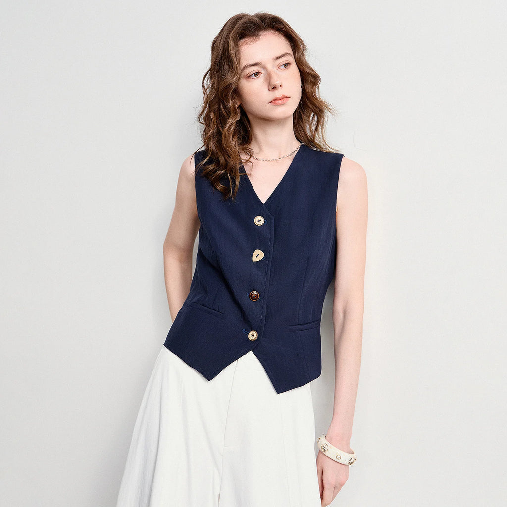Tailored Button-Front Vest