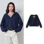 Layered-Look Hooded Sweatshirt