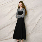 Square-Neck Midi Pinafore Dress