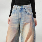 Curved-Seam Barrel-Leg Jeans