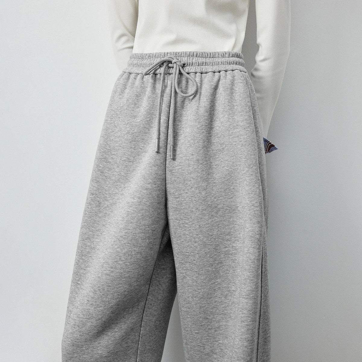 Drawstring Curved-Leg Pants