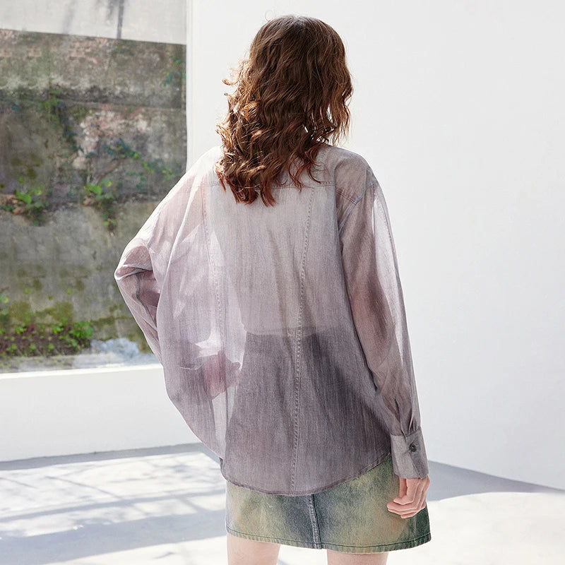 Graphic Button-Front Relaxed Shirt