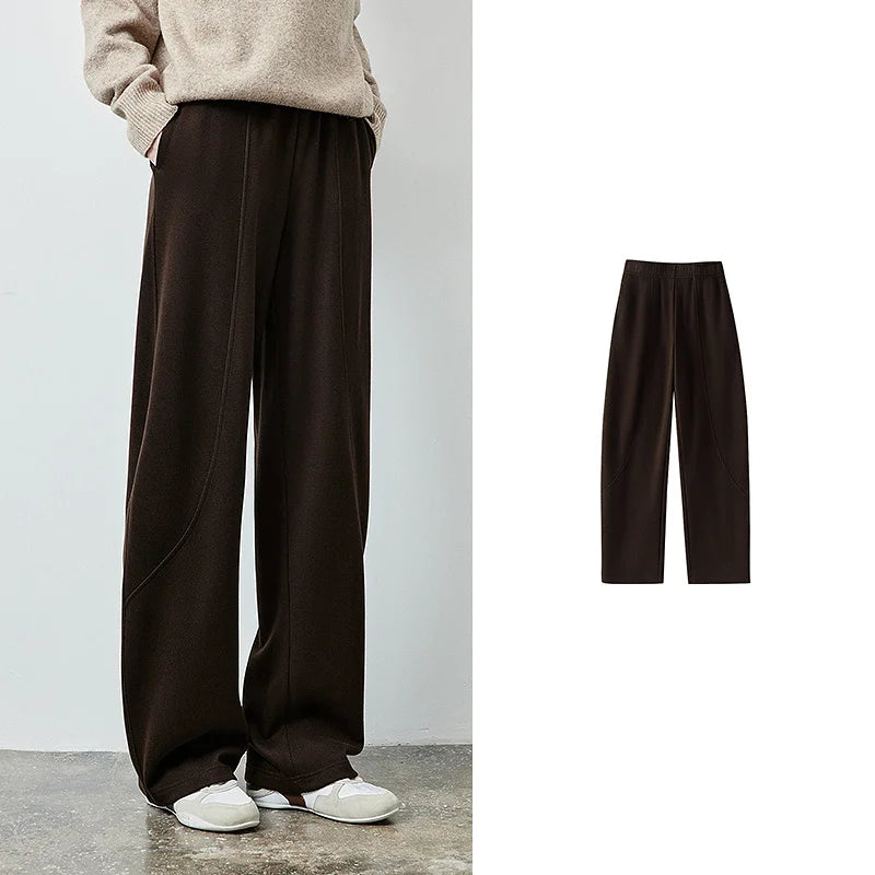 Elastic-Waist Curved-Leg Pants