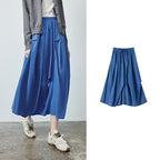 Gathered A-Line Midi Skirt