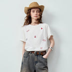 Scattered-Motif Crewneck Tee