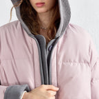 Layered-Look Hooded Puffer Jacket