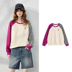 Asymmetric-Sleeve Patchwork Sweatshirt