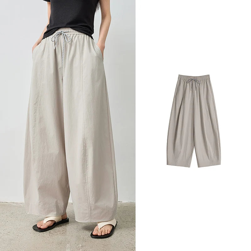 Drawstring Wide-Leg Pants