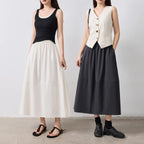 Gathered-Waist Midi Skirt