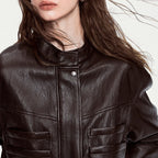Stand-Collar Button-Front Jacket