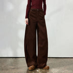 Curved-Leg Casual Pants