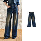 Straight-Leg Washed Jeans