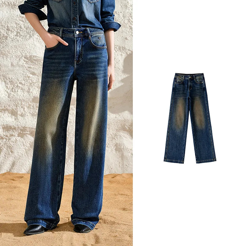 Straight-Leg Washed Jeans