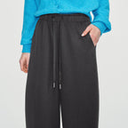 Curved-Seam Wide-Leg Sweatpants