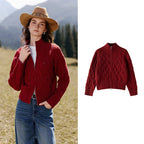 Cable-Knit Zip Cardigan