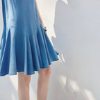 V-Neck Ruffle-Hem Sleeveless Dress
