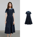 Tiered Short-Sleeve Midi Polo Dress