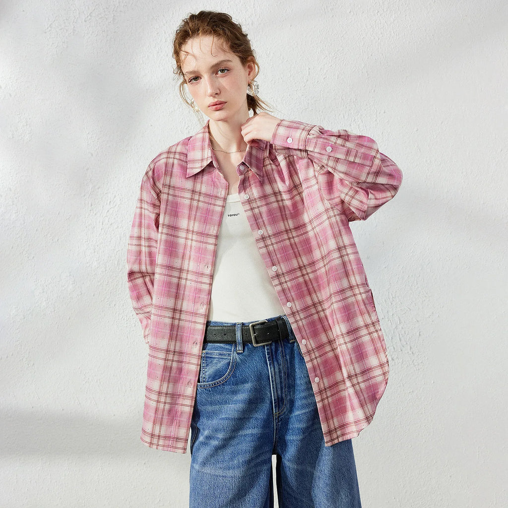 Plaid Long-Sleeve Button-Up Shirt