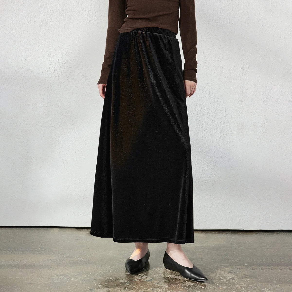 Side-Slit Long Skirt