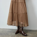 Tiered Sheer Midi Skirt