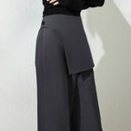 Flap-Detail Wide-Leg Pants