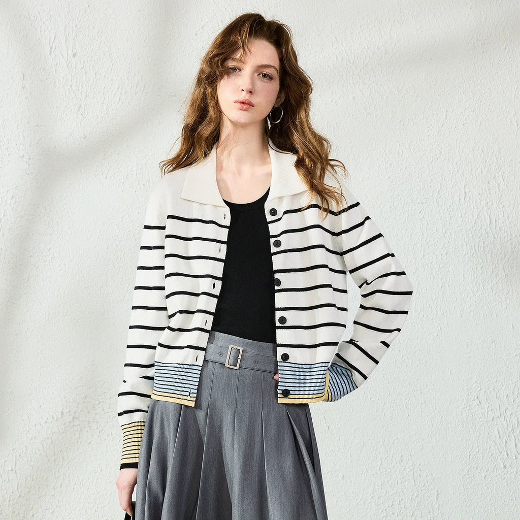 Striped Polo Cardigan