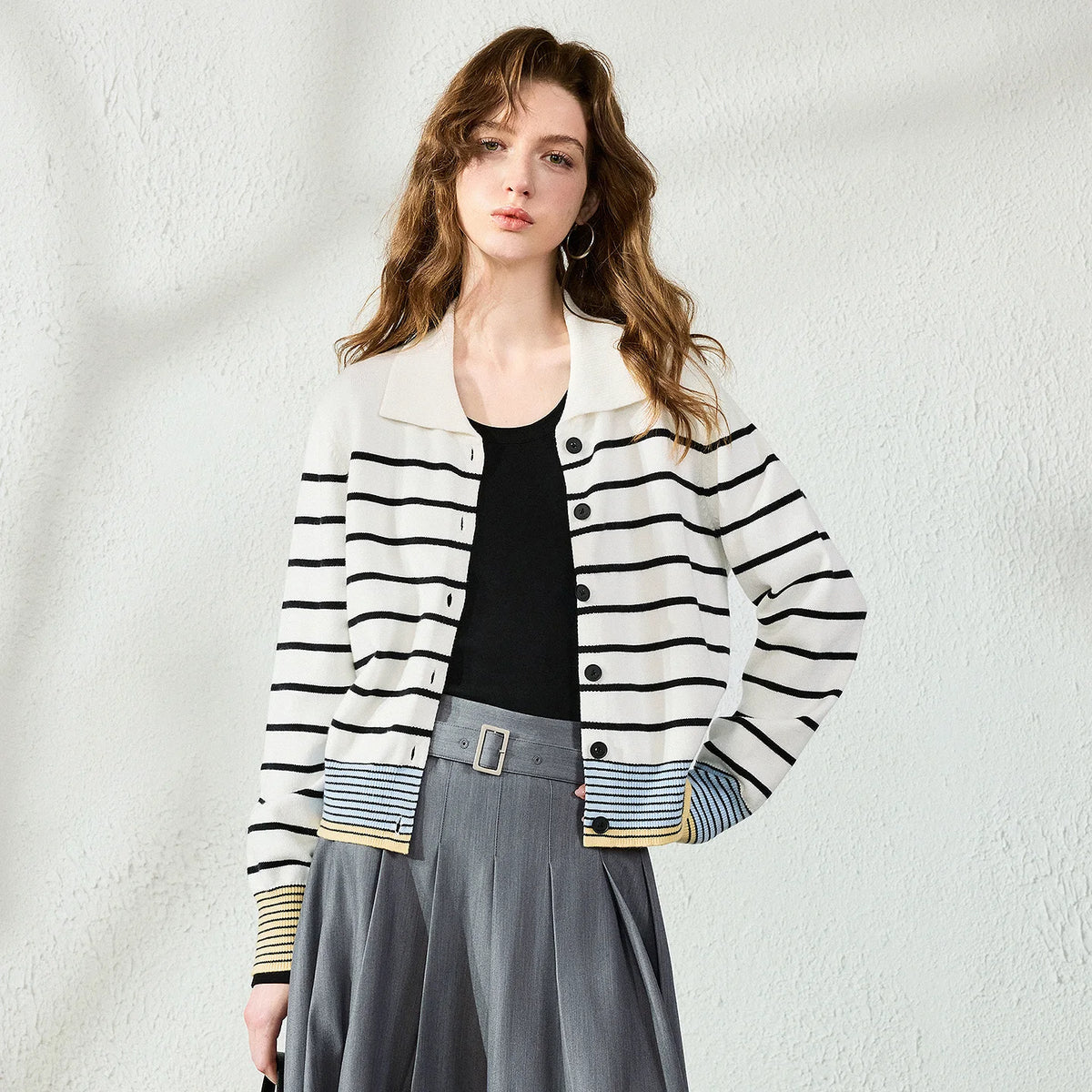 Striped Polo Cardigan