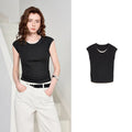 Boat-Neck Sleeveless Knit Top