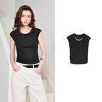 Boat-Neck Sleeveless Knit Top