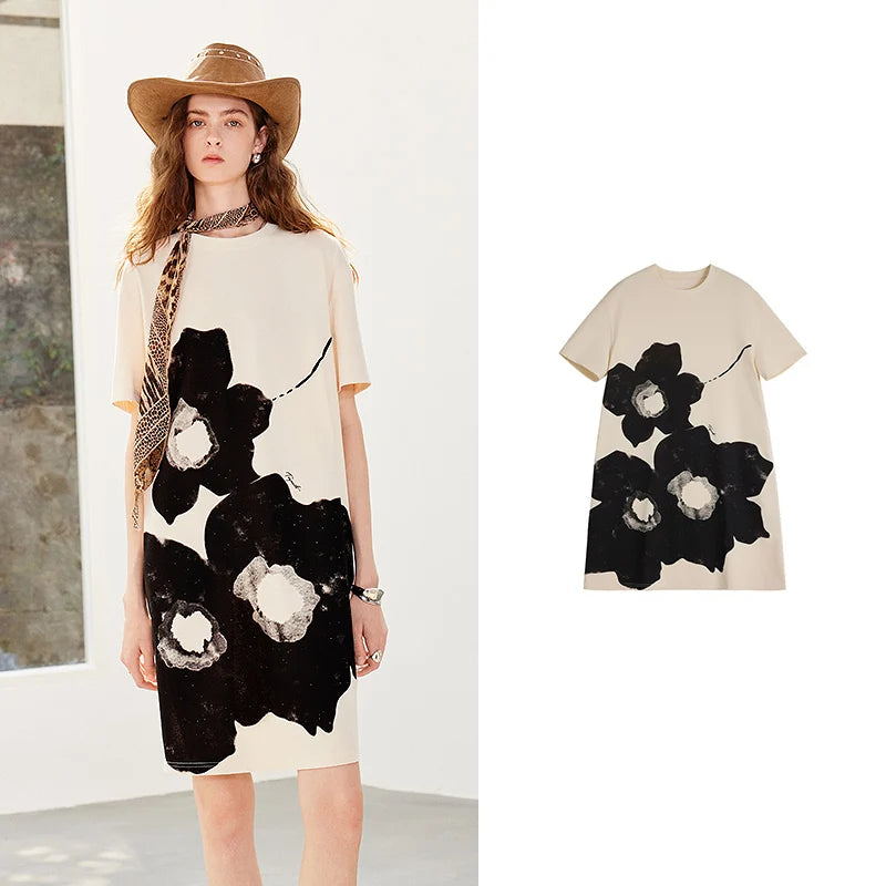 Oversized Floral T-Shirt Dress