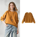 Floral-Sleeve Collared Sweatshirt