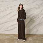 Contrast-Trim Sweatshirt and Pants Set