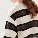 Striped Open-Knit Sweater