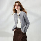 Cable-Knit Crewneck Cardigan