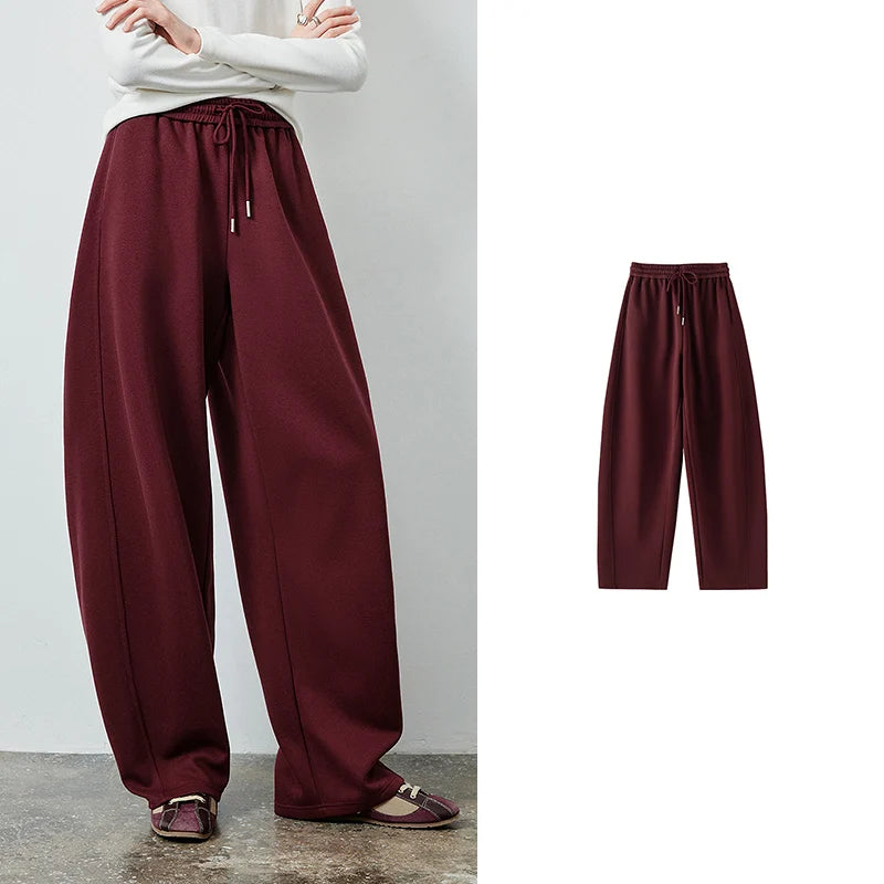 Drawstring Curved-Leg Pants