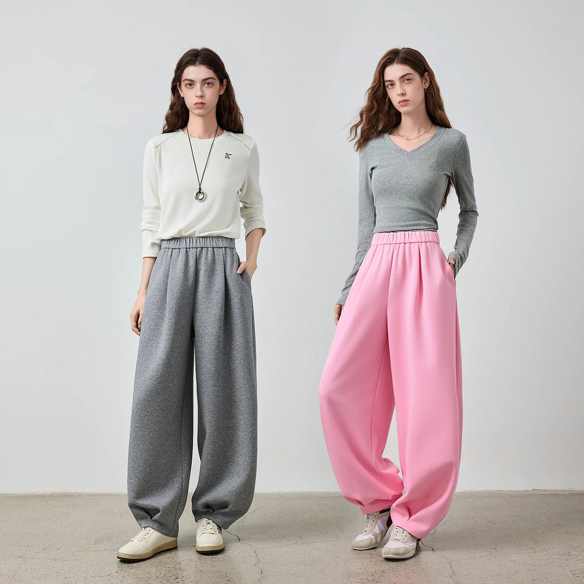 Elastic-Waist Balloon Pants