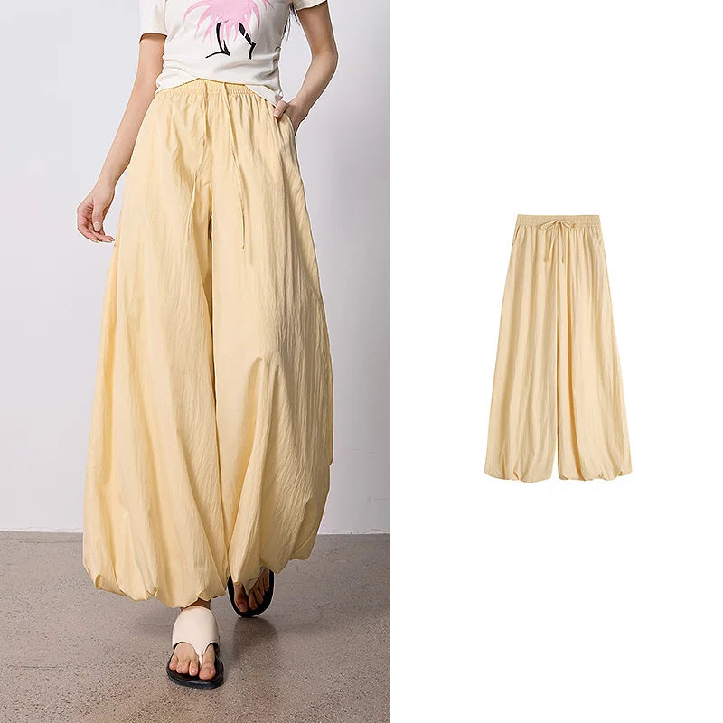 Gathered-Hem Balloon Pants
