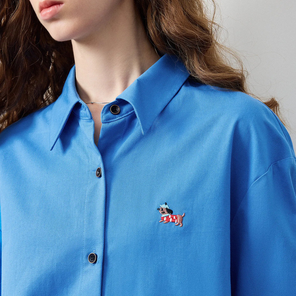 Dog-Detail Button-Up Shirt