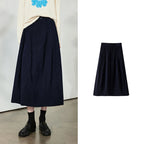 Gathered A-Line Midi Skirt