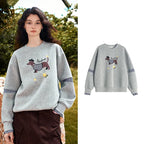 Dog Graphic Layered-Look Sweatshirt
