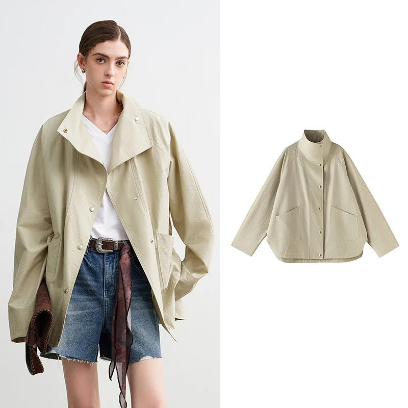 Stand-Collar Utility Jacket