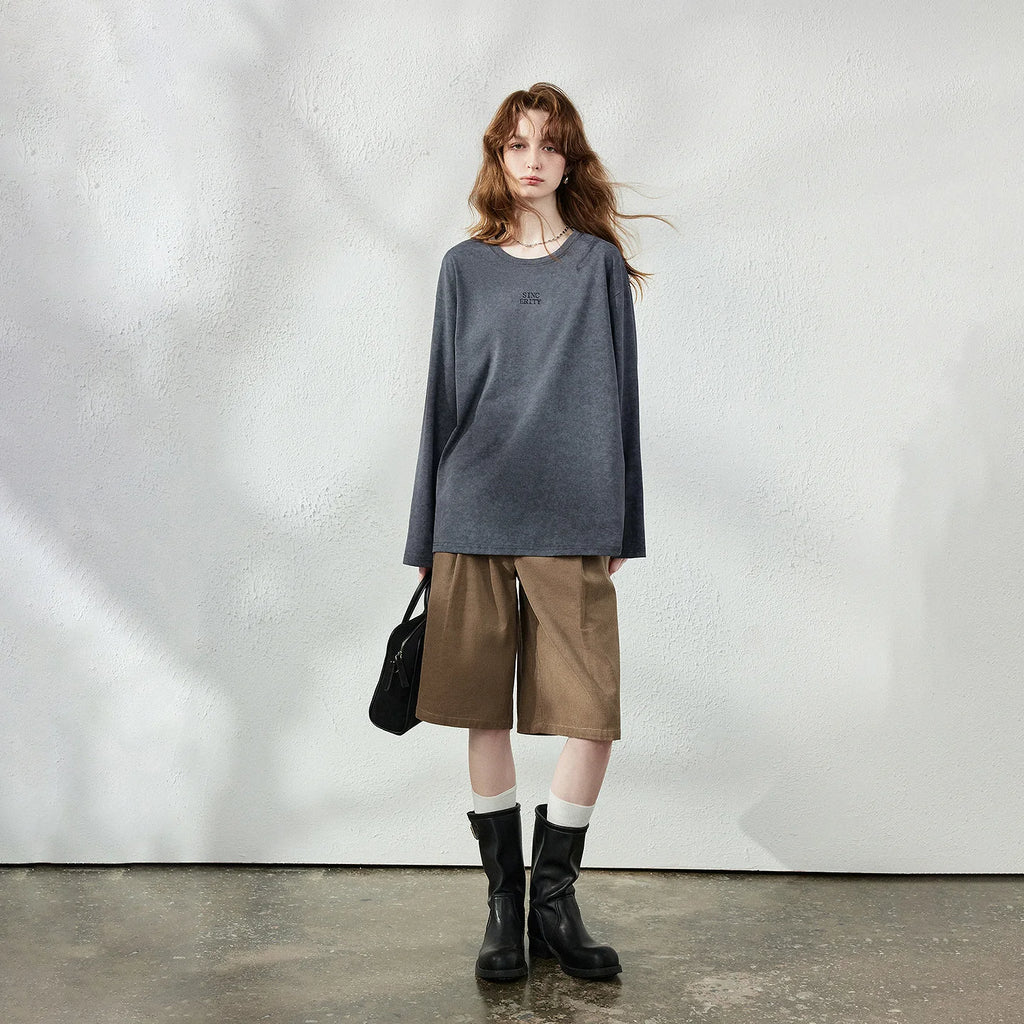 Relaxed Long-Sleeve Crewneck Top