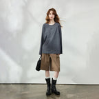 Relaxed Long-Sleeve Crewneck Top