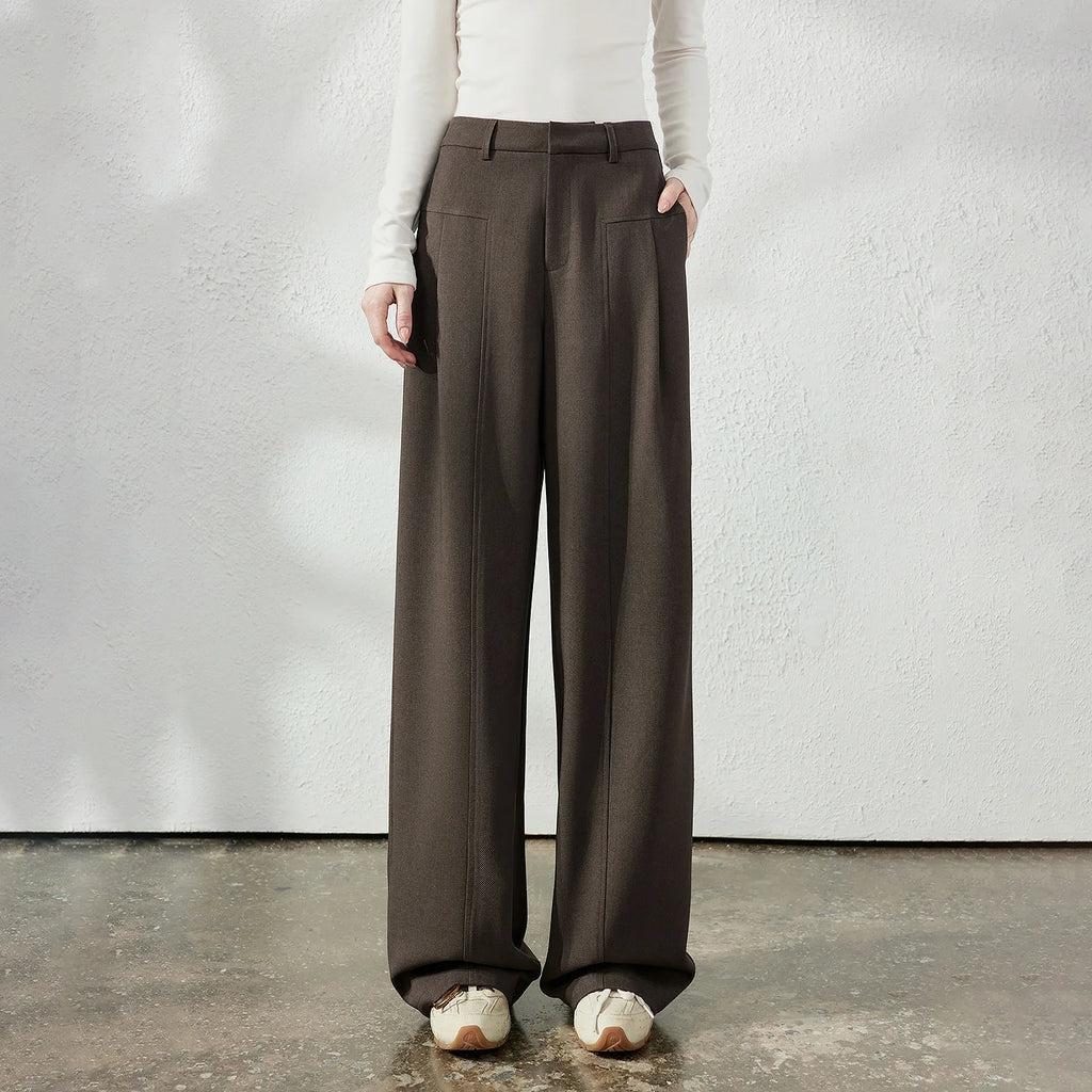 Pleated Tailored Wide-Leg Pants