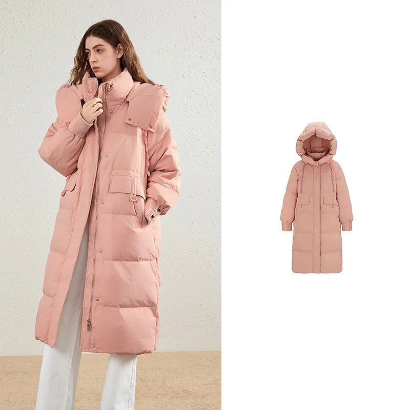 Flap-Pocket Longline Puffer Coat